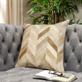 thumbnail image 4 of Pasargad Home Safari Chevron L. Brown Cowhide 17 Inch Decorative Throw Pillow, 4 of 5