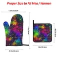 thumbnail image 2 of Cauagu Bright Universe Print Oven Mitts and Pot Holders 4 pcs Set,Extra Thicken Long Kitchen Oven Glove Potholders BBQ Gloves-Oven Mitts and Pot Holders(11 Inch), 2 of 6