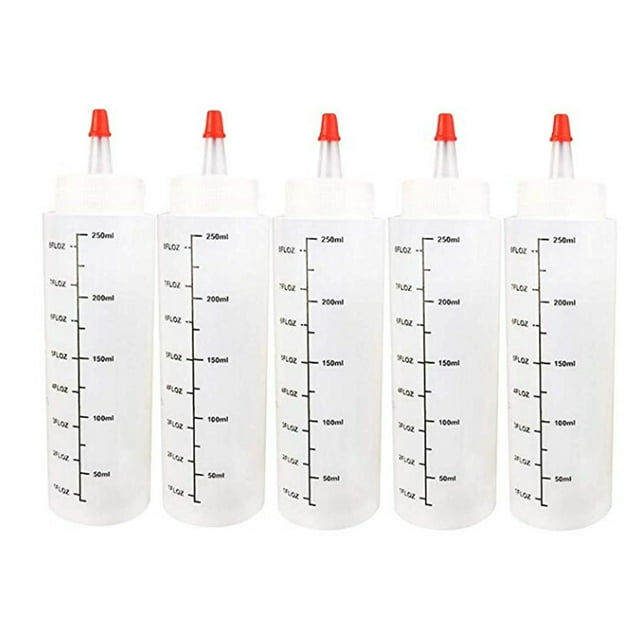 TIMIFIS Squeeze Bottle 5Pc Plastic Needle-Nosed Bottle 250ml Kitchen Gadgets