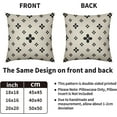thumbnail image 4 of Black Floral Pillow Covers 18x18 Set of 2 Block Print Cute Flower Boho Modern Modern Aesthetic Trendy Decorative Throw Pillow Cases Outdoor Farmhouse Vintage Decoration for Sofa Couch Bed, 4 of 6