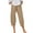Khaki, variant on Women'S Pants Casual Summer Elastic High Waist Linen Pants Straight Leg Wide Leg Cropped Pants Harem Pants for plus Size Women plus Size Lined Leggings 3x Size 3x Leggings for Women Casual plus Cargo