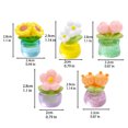 thumbnail image 6 of KGJQ 2Pcs Car Dashboard Decor Mini Resin Cute Sunflower and Tulip Miniature Flower Pot Figurines Tiny Flower Figures Car Interior Decorations for Women, Mini Dashboard Ornaments, 6 of 8