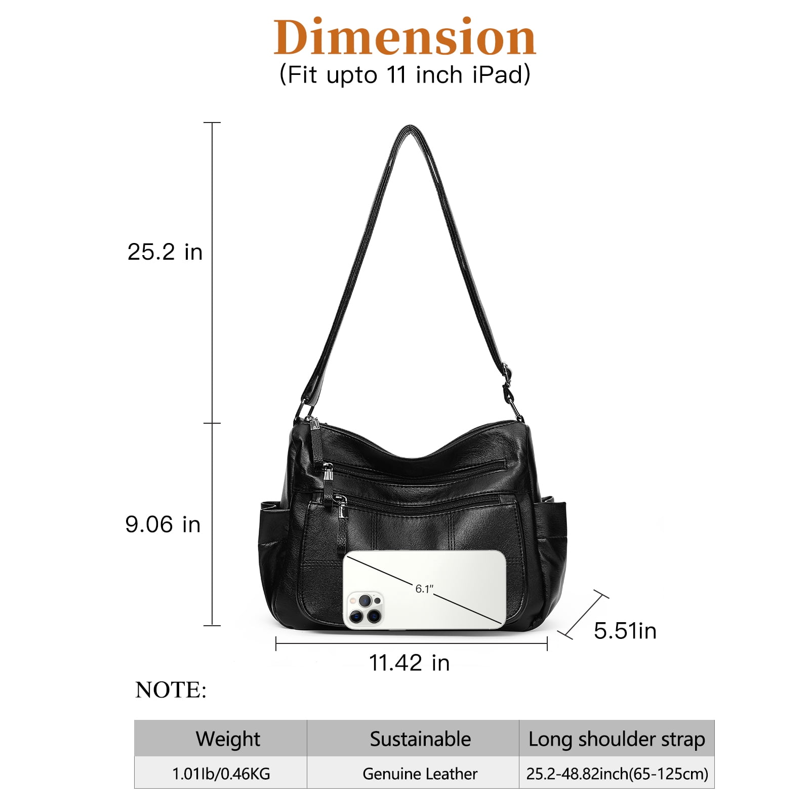 KALUNMA Purses for Women Pocketbooks Soft PU Leather Ladies Crossbody Purse Multi Pocket Shoulder Bag