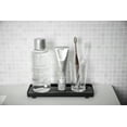 thumbnail image 4 of Yamazaki Home  Slotted Bathroom Tray, Steel - L 3.54 x W 9.45 x H  0.59 inches Black, 4 of 6
