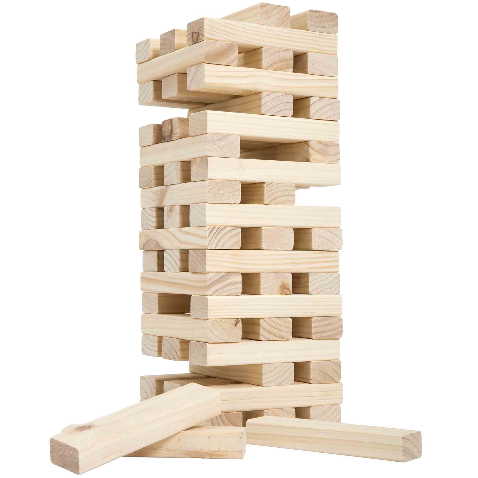 54  Pieces Wooden Tumbling Tower Traditional Stack Jenga Kids Family Party Game 