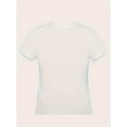 thumbnail image 3 of Rose Print Crew Neck T-shirt, Casual Short Sleeve Tee For Spring & Summer, Women's Clothing, 3 of 8