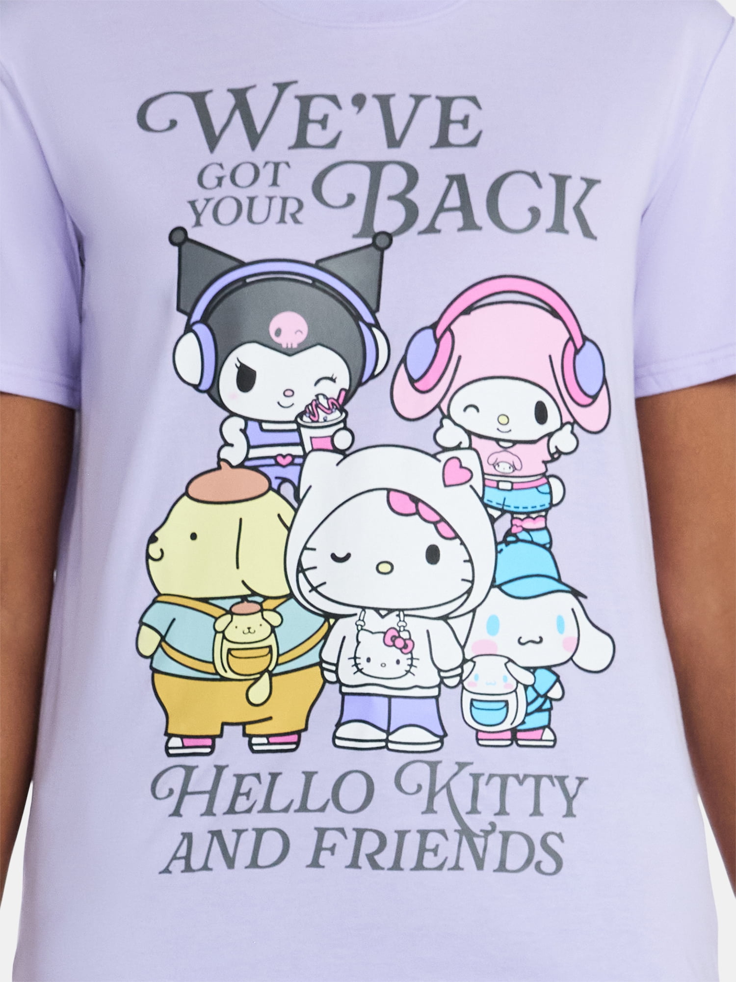 Hello Kitty and Friends Women's Graphic Tee with Short Sleeves, Sizes XXS-XXL