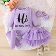 thumbnail image 3 of WIBACKER Newborn Baby Girl Outfit Infant Girls Outfits Long Sleeve Ruffle Romper+Tulle Tutu Skirt+Leg Warmer+Headband 4Pcs Clothes Set, 3 of 10