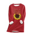 thumbnail image 1 of Chemises pour Femmes Femmes Liquidation Chandail à Capuchon Mélangé pour Femmes Chandail Doublé pour Femmes Chandail d'Hiver Chaud Chandail Rétro en Peluche pour Femmes Chandail à Enfiler Chandail Décontracté Haut Épais, 1 of 4