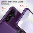 thumbnail image 2 of ELEHOLD for Samsung Galaxy A26 5G Case, PU Leather Magnetic Button Closure Credit Card Holder Slots Stand Function Wallet Shock-Absorbent Shockproof Phone Case for Samsung Galaxy A26 5G ,Purple, 2 of 6