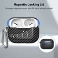 thumbnail image 5 of TECH CIRCLE for AirPods 4 Case, Carbon Fiber Style Full Drop Protection Cover with Carabiner Magnetic Lid Shockproof Protective Slim Anti-Scratch Hard Shell Compatible for AirPods 4th Ge 2024,Red, 5 of 8