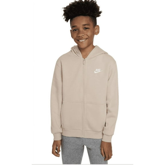 Nike Boys' Sportswear Club Fleece Full-Zip Hoodie Sanddrift
