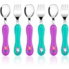 Toddler Utensils Kids Silverware, 6pcs Stainless Steel Toddler Fork Spoon Set, Toddler Cutlery Set, Girls Utensils for Toddlers 2-5 Years Old (Mermaid)