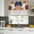 thumbnail image 4 of Red Blue Brown Curtain Valances for Windows, Kitchen Valance Window Treatments Panel 2 Pack, Middle Century Art Abstract Modern Rod Pocket Short Curtains for Bathroom Bedroom 42 x 12 Inch, 4 of 8