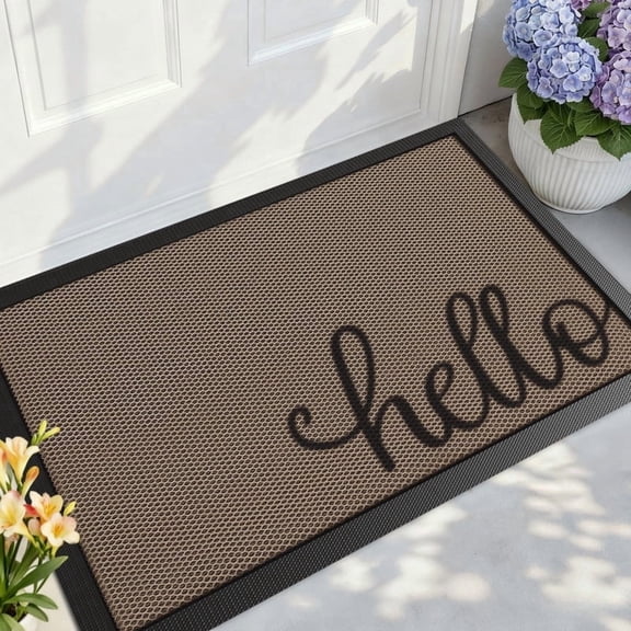 PABUBE Outdoor Doormat, Heavy Duty Non-Slip Welcome Mat, Low Pile & Dirt Trapper Front Door Mat Outside, Patio Outdoor Mat for Front Doors, 17" x 30"