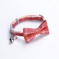thumbnail image 6 of Reheyre Plaid Pattern Pet Necklace - Decorative Accessories - Adjustable - Pet Dogs Cats Bowknot Collar - with Bell - for Daily Wearing, 6 of 8