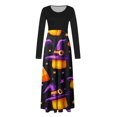 thumbnail image 4 of Drses Womens Dresses Fashion Printed Long Sleeve Round Neck Pullover Patchwork Dress Dresses For Women, 4 of 5