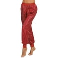 thumbnail image 2 of Aislor Women's Sequins Hip Hop Dance Harem Pants Night Club Elastic High Waist Long Trousers Red XXL/3XL(4XL), 2 of 7