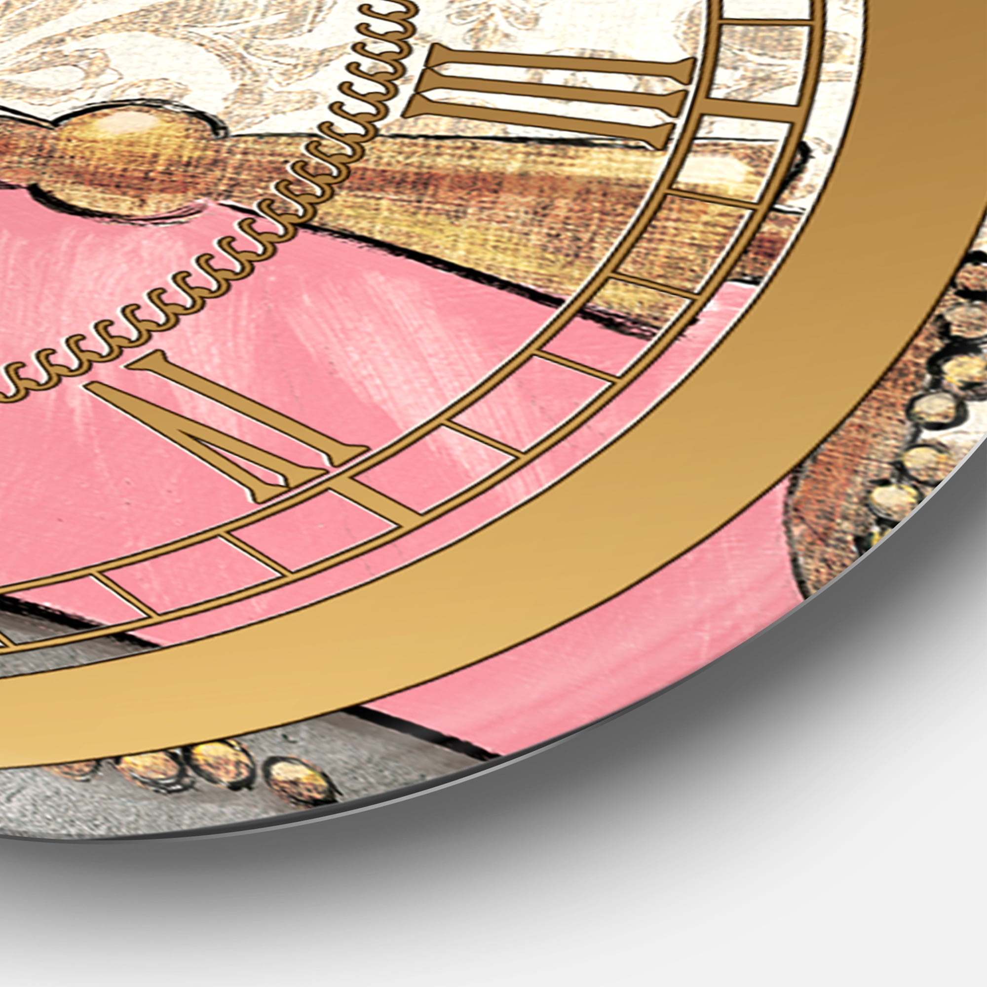 Designart 'Gold Fabulous Life Style I' Glam wall clock