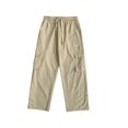 thumbnail image 2 of Men Solid Cargo Pants Straight Cylinder Loose Leg Waist Drawcord Street Trousers, 2 of 11