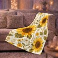thumbnail image 6 of Sunflowers with Wildflowers, Vintage Botanical Style for Garden Lovers, Rustic Floral Pattern, Warm Flannel Blanket for Sunroom and Bedroom, Mother's Day Gift and Cottage Home Decor, 6 of 9