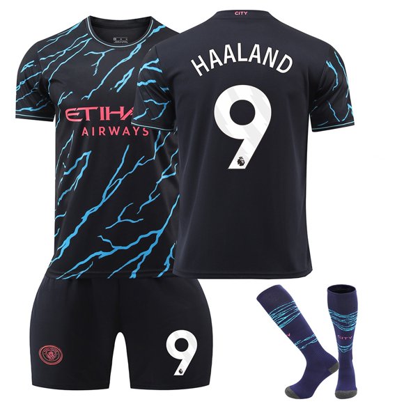 Kids Haaland #9 Soccer Jersey for Youth Football Training Clothes Football Training Clothes-Xin 6-7Years