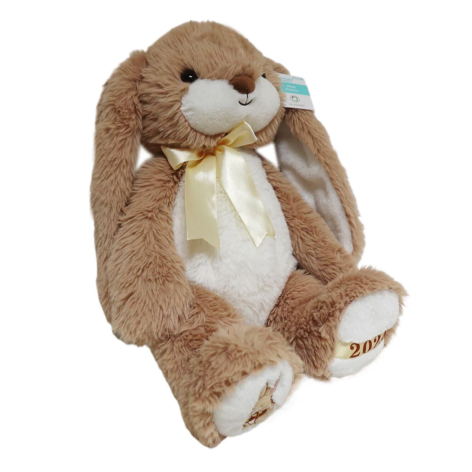 WAY TO CELEBRATE le grand lapin en peluche marron avec nœud, 20 pouces