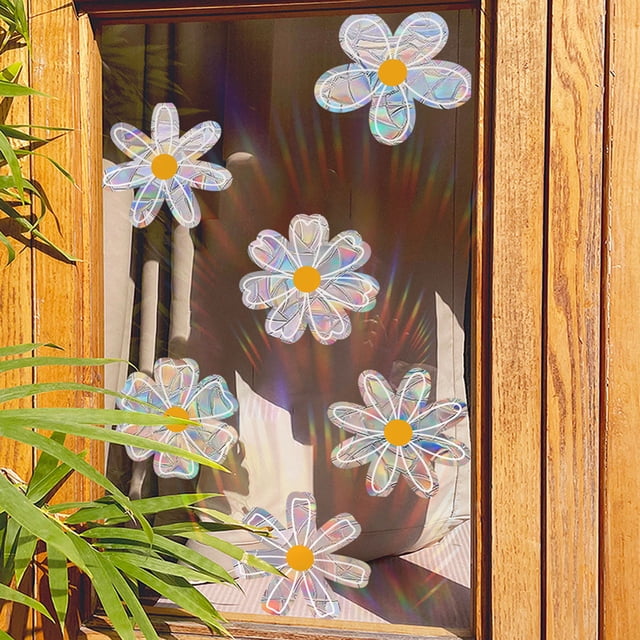 Film pour Fenêtre Coloré Sunlight Autocollant pour Verre / Film Décoratif Réutilisable Sans Adhésif / Adhérence Statique Imperméable et Résistante aux Déchirures pour Fenêtres de Maison, Vitrines de Magasin, Chambres, Décor des Fêtes et Saisonnier
