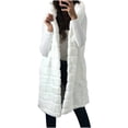 thumbnail image 1 of Chaquetas para mujer Faux-FurGilet chaleco sin mangas cuerpo Color sólido con capucha chaqueta larga abrigo prendas de vestir exteriores Odeerbi ODB-3, 1 of 7