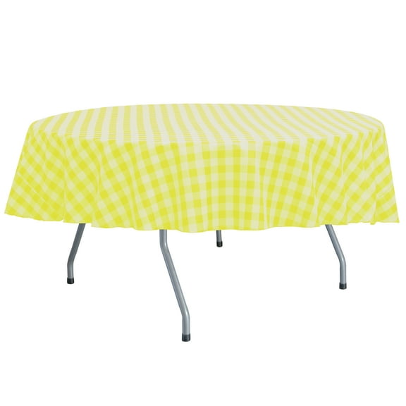 Ultimate Textile 84-Inch Round Polyester Checkered Tablecloth