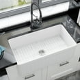 thumbnail image 4 of 33" x 18" White Fireclay Farmhouse Single Bowl Kitchen Sink with Basket Strainer and Bottom Grid, 4 of 7