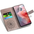 thumbnail image 3 of Asuwish Compatible with Motorola Moto G Power 5G 2024 Wallet Phone Case and Tempered Glass Screen Protector Flip Credit Card Holder Stand Mandala Flower Cell Cover Wrist Strap for G5 Women Men Gray, 3 of 9