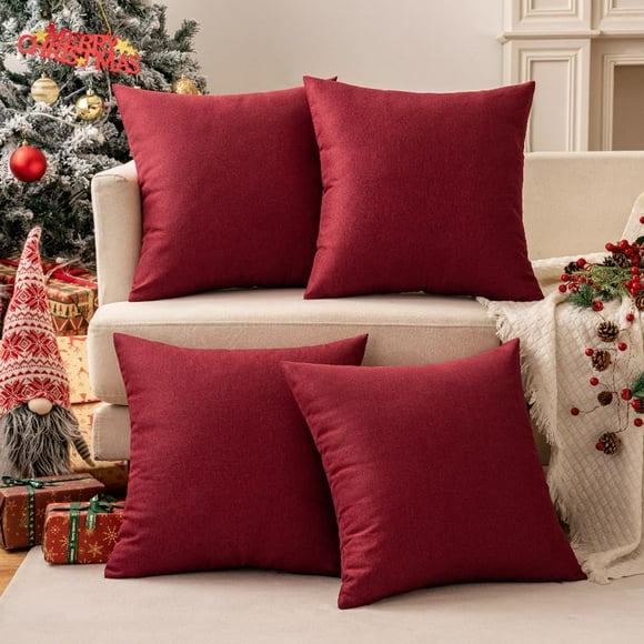 Fundas de almohada MIULEE decorativas navideñas impermeables de 45 x 45 cm