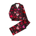 thumbnail image 2 of FDGIU Women's Valentine's Day Pajama Set - Long Sleeve Heart Print Top & Casual Pants Soft 2 Piece Sleepwear, 2 of 6