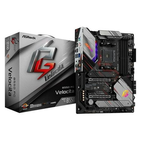 Asrock B550 PG VELOCITA Socket AM4 AMD B550 DDR4 Quad CrossFirex SATA3 & USB3.2 M.2 ATX Motherboard
