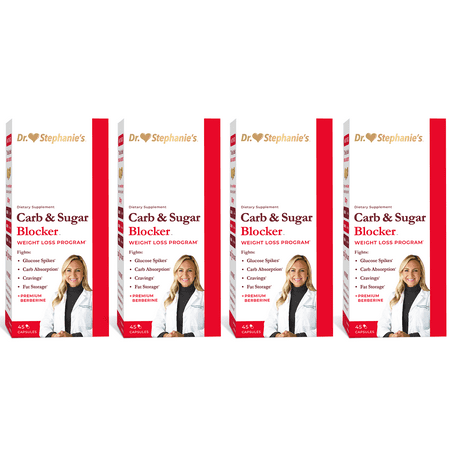 Dr. Stephanie's Carb & Sugar Blocker Supplement - Weight Management with Premium Berberine - 4 Pack
