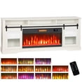thumbnail image 2 of HOMCOM Fireplace TV Stand for TVs Up to 80 Inch, Entertainment Center with 36" Electric Fireplace, TV Console with Open Storage, Side Cabinets, White, 2 of 9