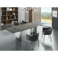 thumbnail image 5 of Casabianca Modern Allegra Stainless Steel Extendable Dining Table in Brown, 5 of 6
