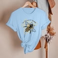 thumbnail image 5 of Alun Cute Honeybee Graphic T Shirts Round Neck Soft Comfort Fit Short Sleeve Tee Shirts for the Love of the Bees Fashion Letter Printed Summer Ladies Tops Blue S, 5 of 5