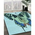 thumbnail image 2 of Ahgly Company Indoor Round Patterned Blue Lagoon Blue Area Rugs, 6' Round, 2 of 6