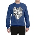 thumbnail image 2 of Drawn Tribal Wolf Animal Lover Unisex Crewneck Graphic Sweatshirt, Vintage Heather Blue, Medium, 2 of 3