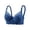 08#Blue, variant on Women Floral Lace Balconette Bra Underwire Unlined Thin Cup Lingerie Adjustable Straps Double Row Back Closure Breathable Full Coverage Support Everyday Bras Dark Purple