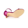 thumbnail image 6 of BLISSFUL STEP Women's Solid Color Open Toe Rhines Ankle Strap Stiletto Sandals Hot Pink 6, 6 of 8