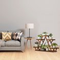 thumbnail image 2 of 6-Shelf Flower Stand Plant Display for Indoors and Outdoors,  ZZBIQS 4 Tiers 6 Potted Wood Plant Holder Table Stand for Patio Garden Yard, Bamboo, 2 of 7