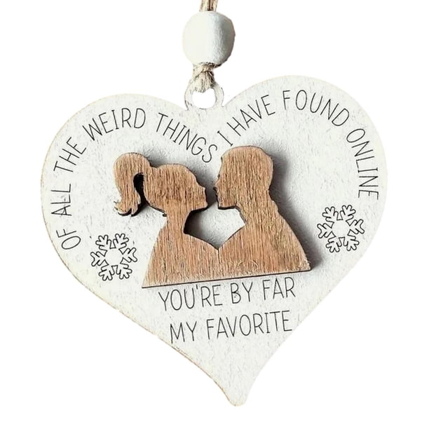 Letrero de amor de madera rústica, adorno para parejas, letrero decorativo de madera en forma de corazón para novio, novia, esposa, mesa de cocina , Estilo C