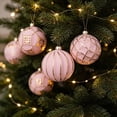 thumbnail image 2 of European Style Christmas Ball Ornaments, 8 cm Textured Baubles in Gift Box, Multicolor Xmas Hanging Decorations for Tree and Home - Pink, 2 of 7