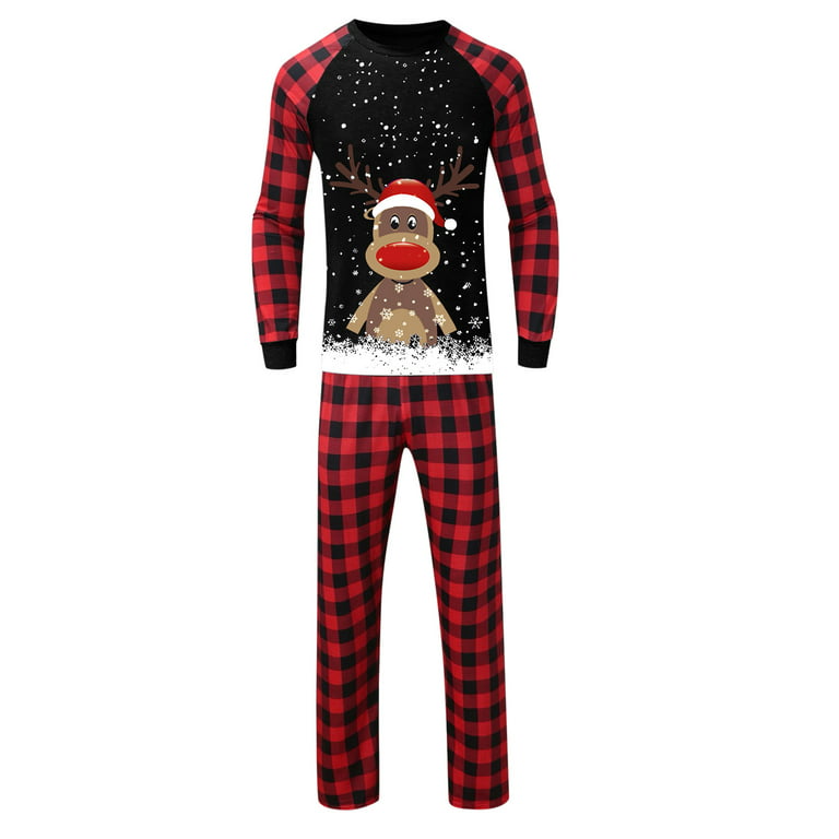 Lisingtool pajamas for women set Daddy For Christmas Family Matching Pajamas  Cute Big Headed Deer Print Pjs Plaid Long Sleeve Tops And Pants Soft  Casusal Holiday Sleepwear matching sets Black 
