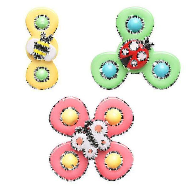 Juego de 3 piezas de juguete de giroscopio giratorio de ventosa fidt Spinner juguete de bañera con ventosa giratoria ¿ yogu