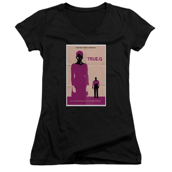 Star Trek Tng Season 6 Episode 6 Junior Women's V-Neck T-Shirt Black