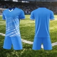 thumbnail image 3 of Odeerbi Kids Teen Boys Girls Mesh Quick Dry Soccer Uniform Set Striped T-Shirt Shorts Breathable Athletic Sportswear for 5-15 Years, 3 of 7
